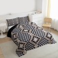 thumbnail image 3 of Feelyou Simple Buffalo Plaid Queen Comforter Set, Fashion Boho Aztec Abstract Bedding Sets, Teens Adult Women Men Reversible Bedding Comforter Set, Microfiber Bedroom Decor, 3pcs, 3 of 8