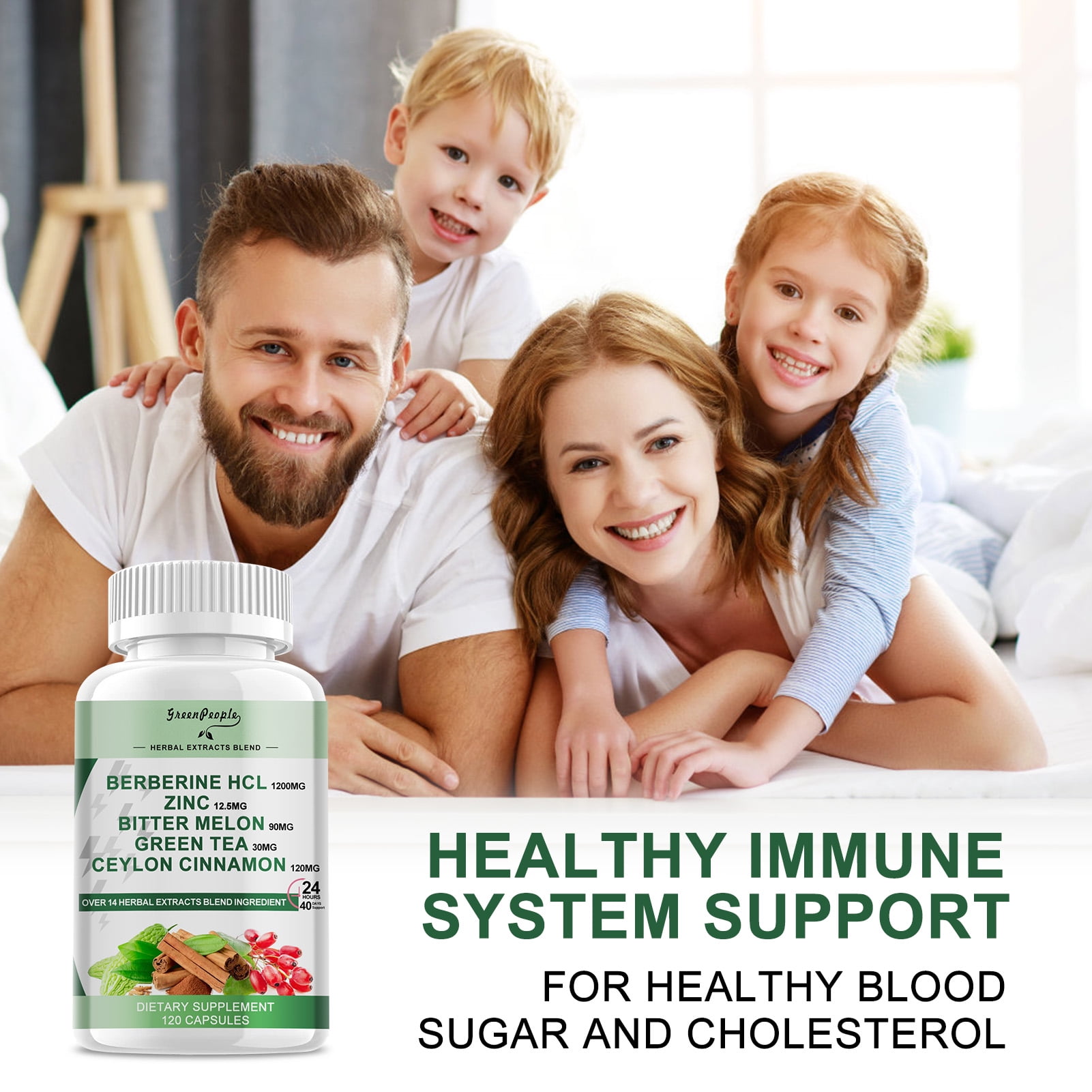 (2 Pack) Berberine 1200mg Capusles, 120 Capsules - with Bitter Melon & Ceylon Cinnamon