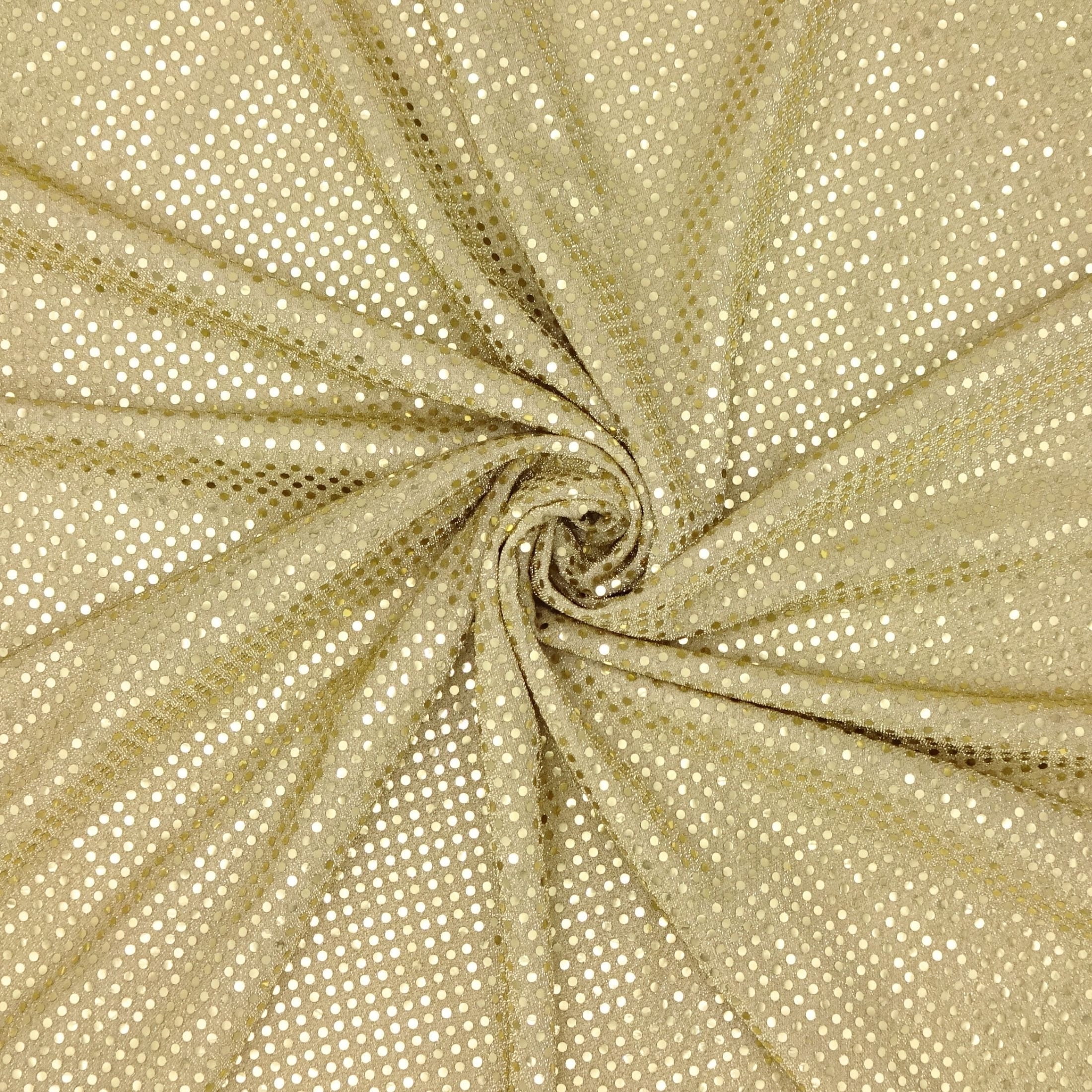 Hello Hobby Gold Small Dot Sequin Sewing & Craft Fabric, 83% Polyester 17% Metallic, 2 Yard Precut 38 in x 72 in, 38 in Wide