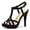 Black, variant on Women T Strap Slingback Platform Stiletto Heel Sandals Hot Pink 8