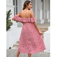 thumbnail image 2 of KOJOOIN Women's Maternity 2024 Fashion Dress Ruffles Short Sleeve Spaghetti Strap Nursing Floral Dress V Neck A Line Tiered Dress, 2 of 8