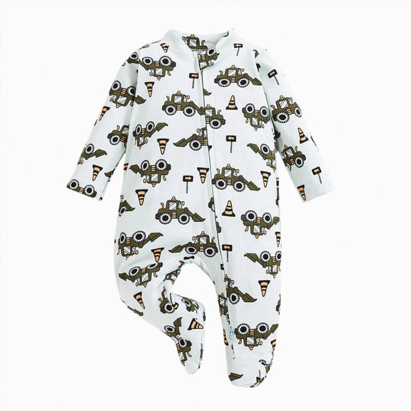 CAICJ98 Baby Pajamas Newborn Sleepers for Boy Girl Clothes 0 3 6 9 12 Months Footed Pjs Toddler Boy Outfit (Grey,6-12 Months)