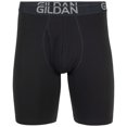 thumbnail image 3 of Gildan Calzoncillos tipo bóxer elásticos de algodón para hombre, paquete múltiple, color negro hollín (paquete de 4) XL, 3 of 5