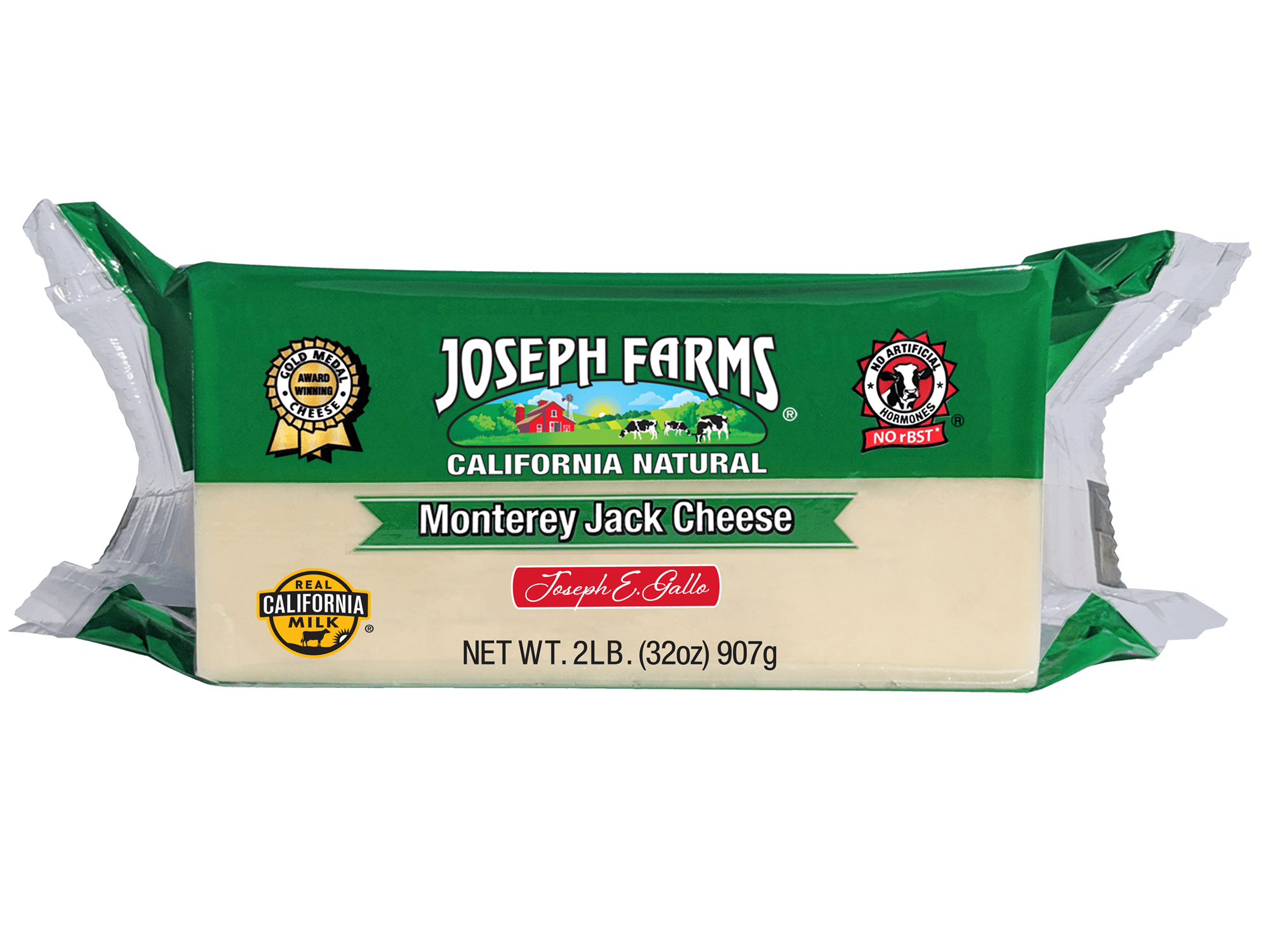 Joseph Farms Monterey Jack Cheese, Chunk, 2 lb