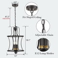 thumbnail image 5 of Black Lantern Chandelier Light Fixtures Modern Farmhouse Pendant Light, 5 of 7