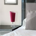 thumbnail image 4 of Simple Designs Mini Chrome Table Lamp with Angled Fabric Shade, Pink, 4 of 8