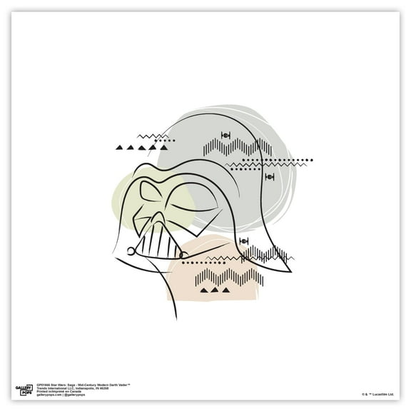 Gallery Pops Star Wars: Saga - Mid-Century Modern Darth Vader Wall Art, Unframed Version, 12" x 12"