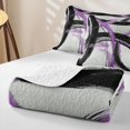 thumbnail image 4 of Homewish Swirl Stripes Twin Quilt Set,Modern Geometric Twin Coverlet Set,Purple Black,2 Pieces, 4 of 7
