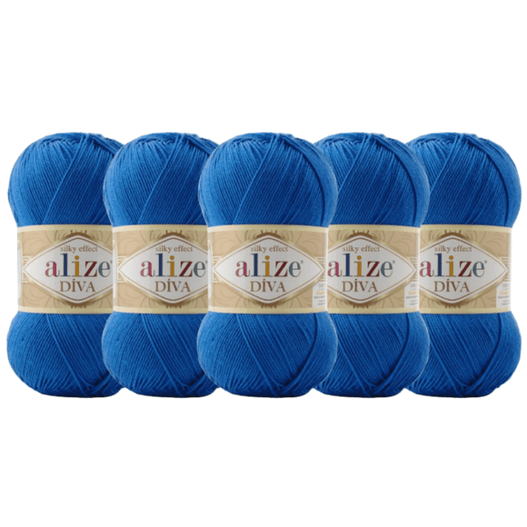 HILAZA DIVA ALIZE CON 5PZAS DE 100GRS C/U MISMO COLOR