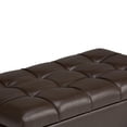 thumbnail image 6 of Bowery Hill 34" Rectangle Ottoman Bench in Chocolate Brown Faux Leather, 6 of 7