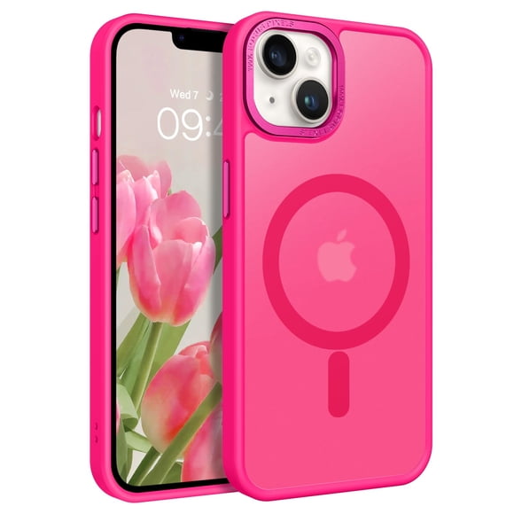 Funda de teléfono BENTOBEN para iPhone 14 Plus, translúcida, rosa intenso