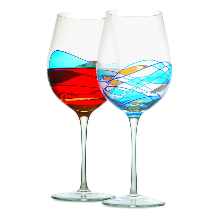 Wine Glasses  Hand Painted Red Wine Glasses – Bezrat