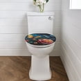 thumbnail image 2 of ZUXONGSY Butterfly Flower Flannel Toilet Cover Decorative Toilet Seat Covers Lids with Elastic Band Washable Toilet Lid Seat Protector Cover Fit Size 17.3 x 13 Inches Decoration for Bathroom, 2 of 6