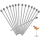 thumbnail image 1 of 30 púas de cóctel, brochetas de aperitivo de acero inoxidable, brochetas de cóctel limpiables y reutilizables, palillos de dientes para alimentos y bebidas (4 pulgadas), 1 of 5