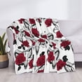 thumbnail image 4 of Throw Blanket for Couch - goat skull red roses white Soft Comfy Lightweight Cozy Warm Throw Blanket, Fuzzy Plush Flannel Blanket & Throws for Sofa and Bed All Season, 4 of 8