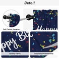 thumbnail image 5 of Happy Birthday Kitchen Curtains, Navy Blue Modern Abstract Art Light Filtering Window Curtain Panels, 2Pcs Rod Pocket Window Treatments Set for Study Room Bathroom Bedroom 52x54 Inches, 5 of 9