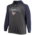 thumbnail image 2 of Men's Fanatics Navy/Heathered Charcoal Houston Texans Big & Tall Lightweight Raglan Pullover Hoodie, 2 of 3