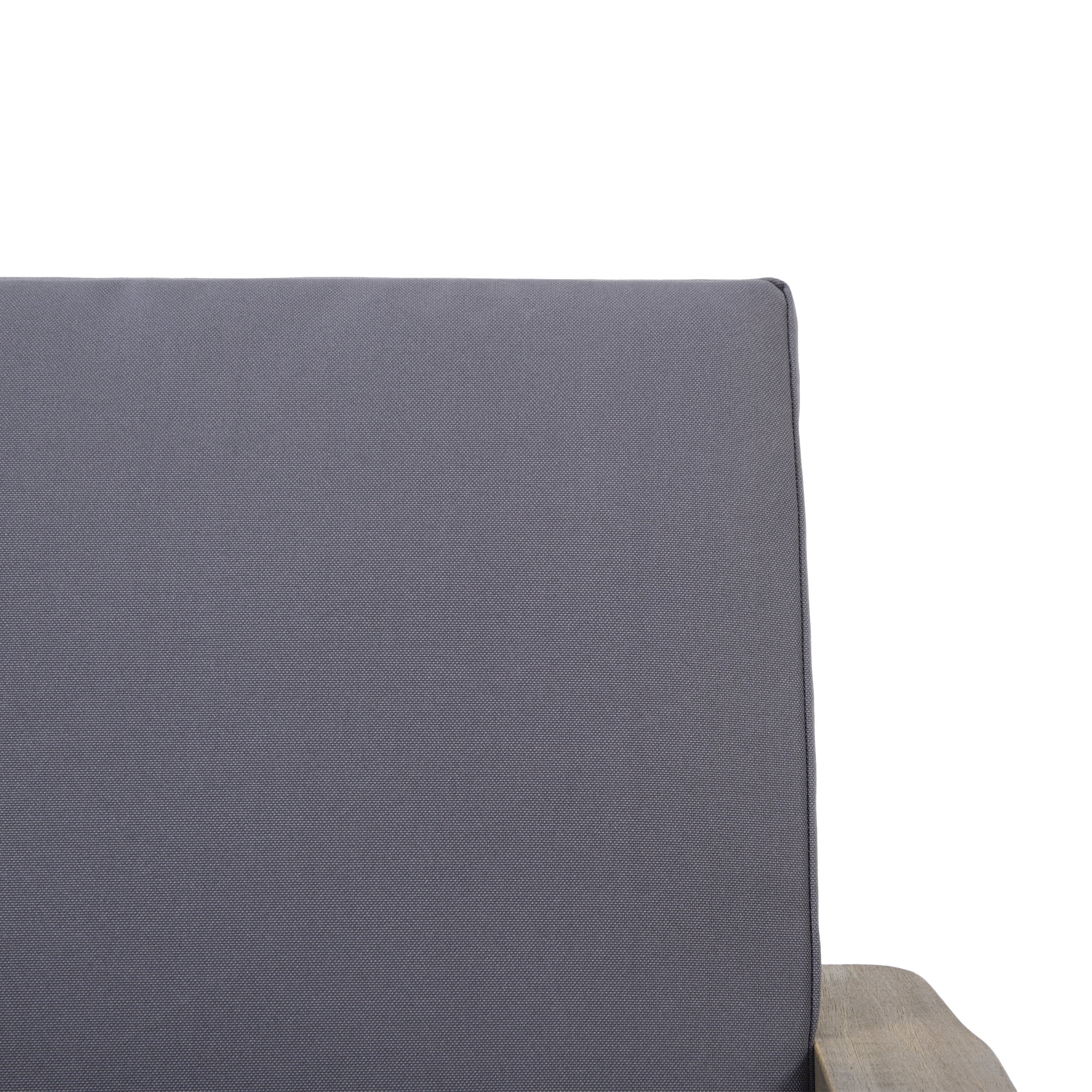 Sasha Outdoor Acacia Wood Club Chairs with Cushions, Set of 2, Gray, Dark Gray