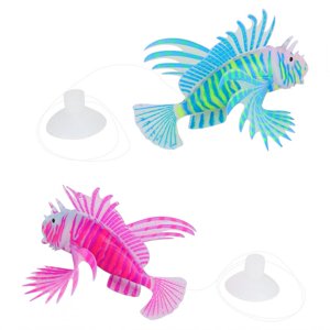 Aquarium Lionfish Décoration,2Pcs Réservoir de poisson Aquarium Réservoir de poissons Lionfish Décoration Poisson artificiel Très polyvalent