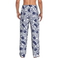 thumbnail image 3 of Daiia Blue Fish1 Men's Sleep Pant with Pockets and Drawstring,Pajama Pants-Medium, 3 of 9