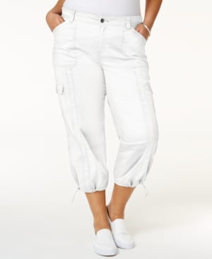 white capri cargo pants