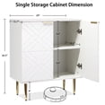 thumbnail image 3 of Kojooin Buffet Moderne Blanc, Ensemble de 2, Unité de Rangement de 58 Pouces avec 4 Portes Gaufrées et Tablette Intérieure, 3 of 6