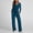 Sky Blue women's two piece lounge set a1, variant on Cagogo Women's 2 Piece V Neck Long Sleeve Tops Wide Leg Pants Set Casual Solid Basic Matching Lounge Outfits Loose Work Loungewear Tracksuits Travel Airport Clothes, Sky Blue S