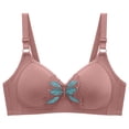 thumbnail image 4 of Wdgfv Bras for Older Women Charm Front Button Push Up Bras Supportive Lifting Bra Full Coverage Back Fat Wirefree Bras Pink 38, 4 of 5