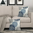 thumbnail image 3 of Blue Grey Flower Pillow Covers 18x18 Inch Set of 2, Gray White Dahlia Colored Floral Line Pattern Decorative Throw Pillowcases Outdoor Farmhouse Cushion Covers Summer Holiday Sofa Couch Bed Decor, 3 of 6
