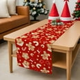 thumbnail image 4 of Christmas Table Runner Gingerbread Candy Christmas Table Decorations for Home Dinner Kitchen Red Snowflake Stockings Dresser Runners Seasonal Winter Xmas Holiday Party Decor 48 Inches, 4 of 8