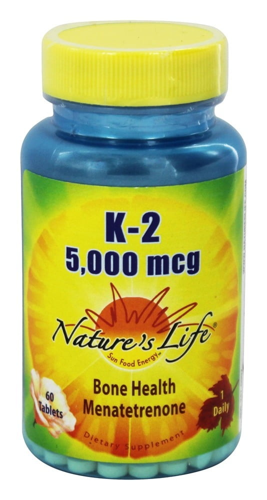 Nature's Life Vitamin K2 5000mcg High Potency MK4 Formula Helps