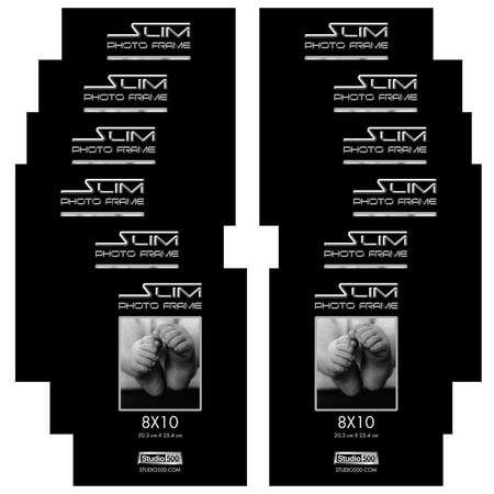Signed Original Autographed Photo Studio 500s 8 by 10-inch The Original Slim Photo Frame, Tempered Glass, Black 12-Pack ()