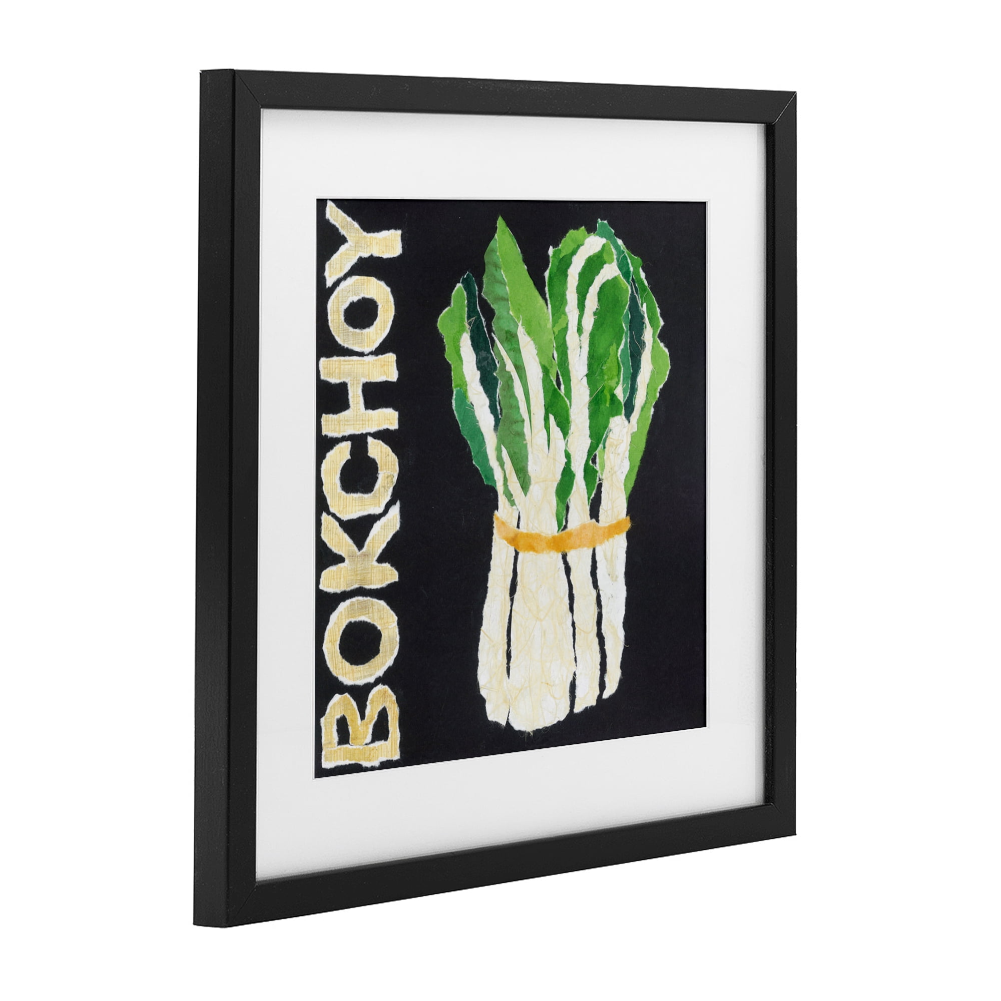 Stupell Industries Bok Choy Leafy Vegetable Black Framed Print Under Glass, design by Nancy Overton
