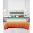 thumbnail image 2 of Quilts Twin Size Bedding Set, Teal Burnt Orange Ombre Lightweight Quilted Comforter, Contemporary Gradient Abstract Art Soft Reversible Bedspread Coverlet with Pillow Covers for All Season, 68" x 86", 2 of 7