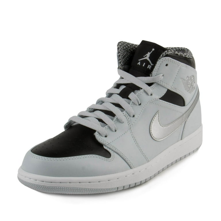 Nike Mens Air Jordan 1 Mid Pure Platinum White Silver 554724 032