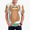 thumbnail image 1 of Balery Cute Sloth In Yoga Pose Tree Camisa Polo de Hombre con Estampado, de Manga Corta y Tejido Medio, Camisa Tipo Golf Polo-Large, 1 of 6