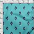 thumbnail image 2 of oneOone Georgette Viscose Fabric Peacock Feather Ikat Decor Fabric Printed BTY 42 Inch Wide, 2 of 4