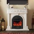 thumbnail image 4 of BOSHIRO Electric Fireplace with Mantel, 51 Inch Solid Wood Fireplace Tv Stand with Roman Column Design for Living Room, Home Decor, 4 of 7