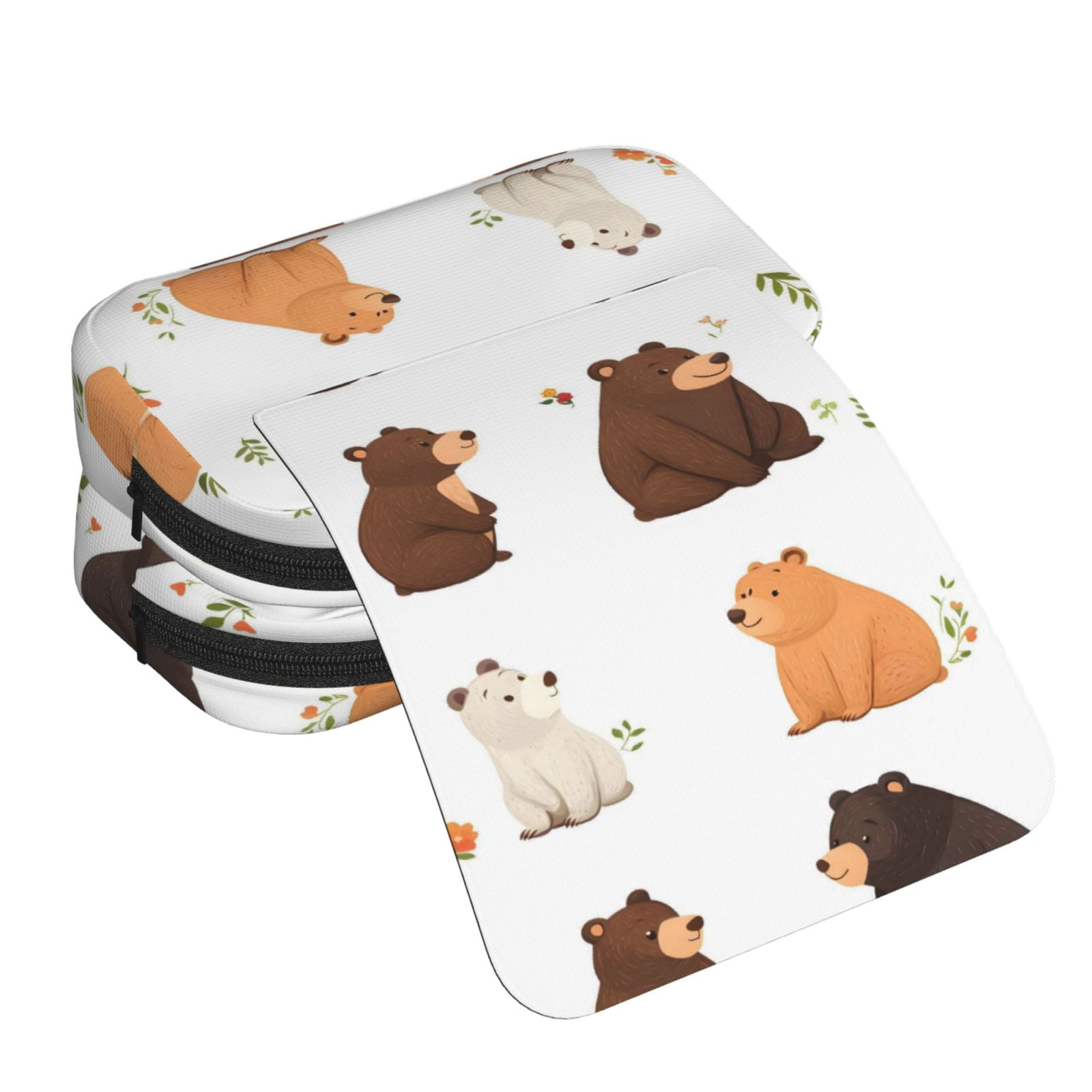 Large-Capacity Flip-Top Double-Layer Pencil Case, Multi-Functional Pocket Pen Case, Durable Stationery Organizer The Simple-Minded Bear