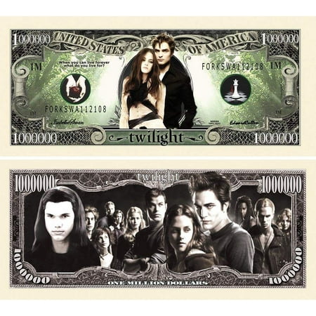 Five Dollar Gift Card - 5 Twilight Million Dollar Bills with Bonus Thanks a Million Gift Card Set