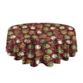 thumbnail image 5 of Red Christmas Ornament Pattern Round Tablecloth 60"x60",Wrinkle Wipeable Table Cloth for Kitchen Dining Room Picnic Patio Party, 5 of 6