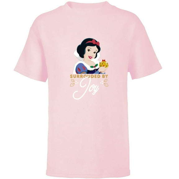 Disney Princess Snow White Surrounded by Joy Holiday Standard - Short Sleeve T-Shirt for Kids – Customized-Soft Pink