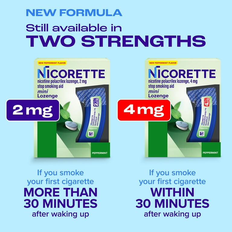 Nicorette Mini Nicotine Lozenges, 4 mg, Mint 20 ct