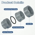 thumbnail image 3 of Union Pipe Fitting, 2Pcs 40mm(1-1/2") Slip Union Coupling Adapter with O-ring, Slip Socket Port Connection for Swimming Pools and Outdoor Plumbing Applications (Grey), 3 of 7