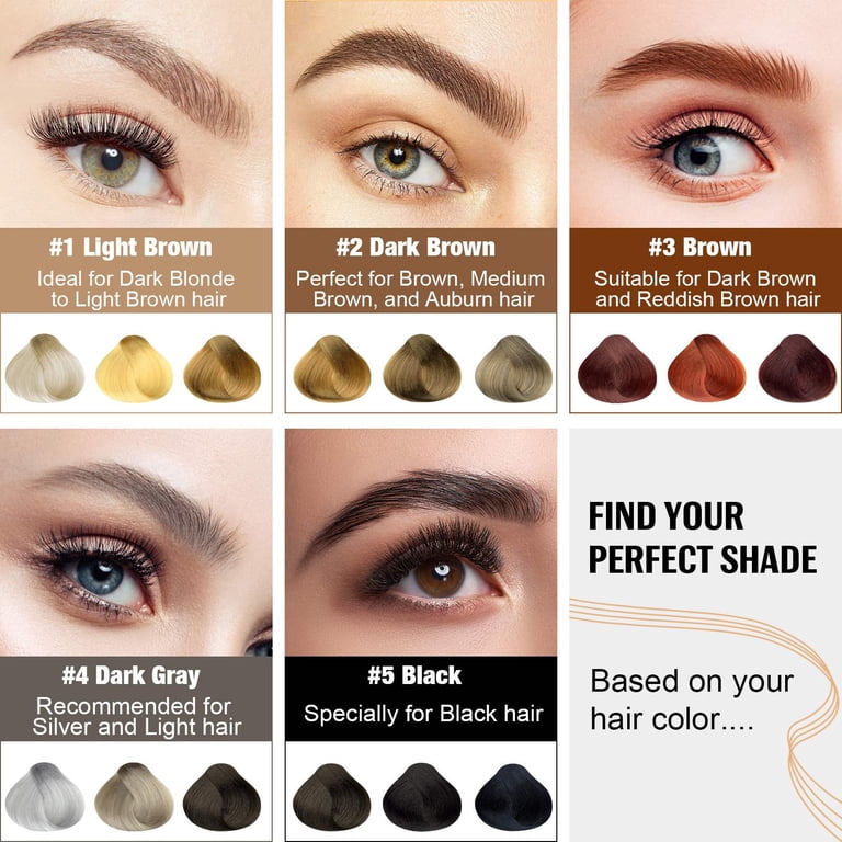 IKZEE Eyebrow Pen, Black, 4 Fork Tip for 3D Natural Brows