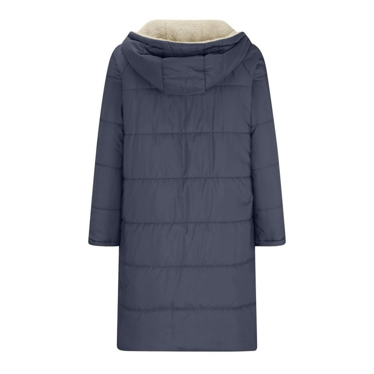 Zpanxa Reversible Long Winter Coat for Women 100% Cotton Double