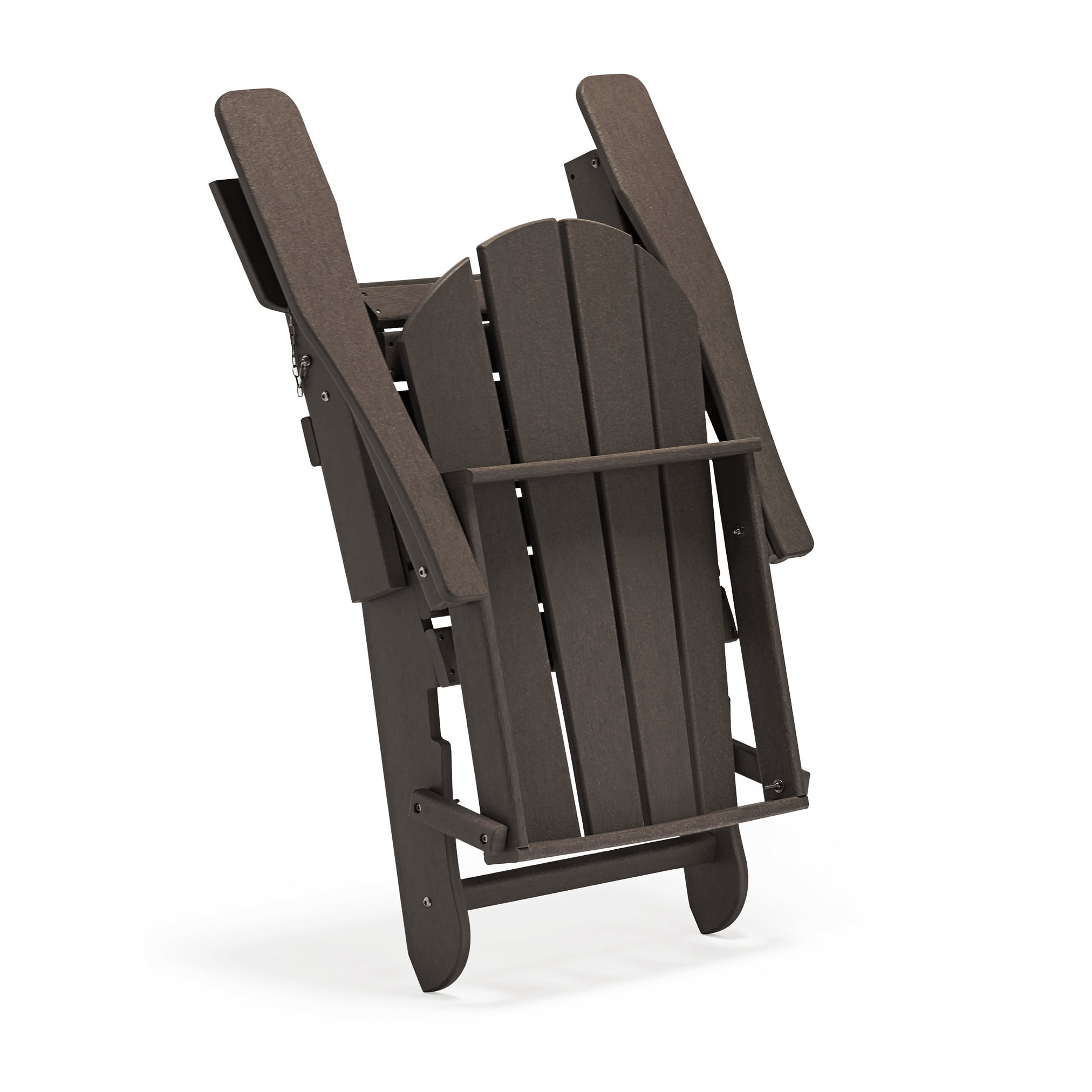 PORCHSIDE Outdoor Folding Adirondack Chair (Set of 2), Dark Brown