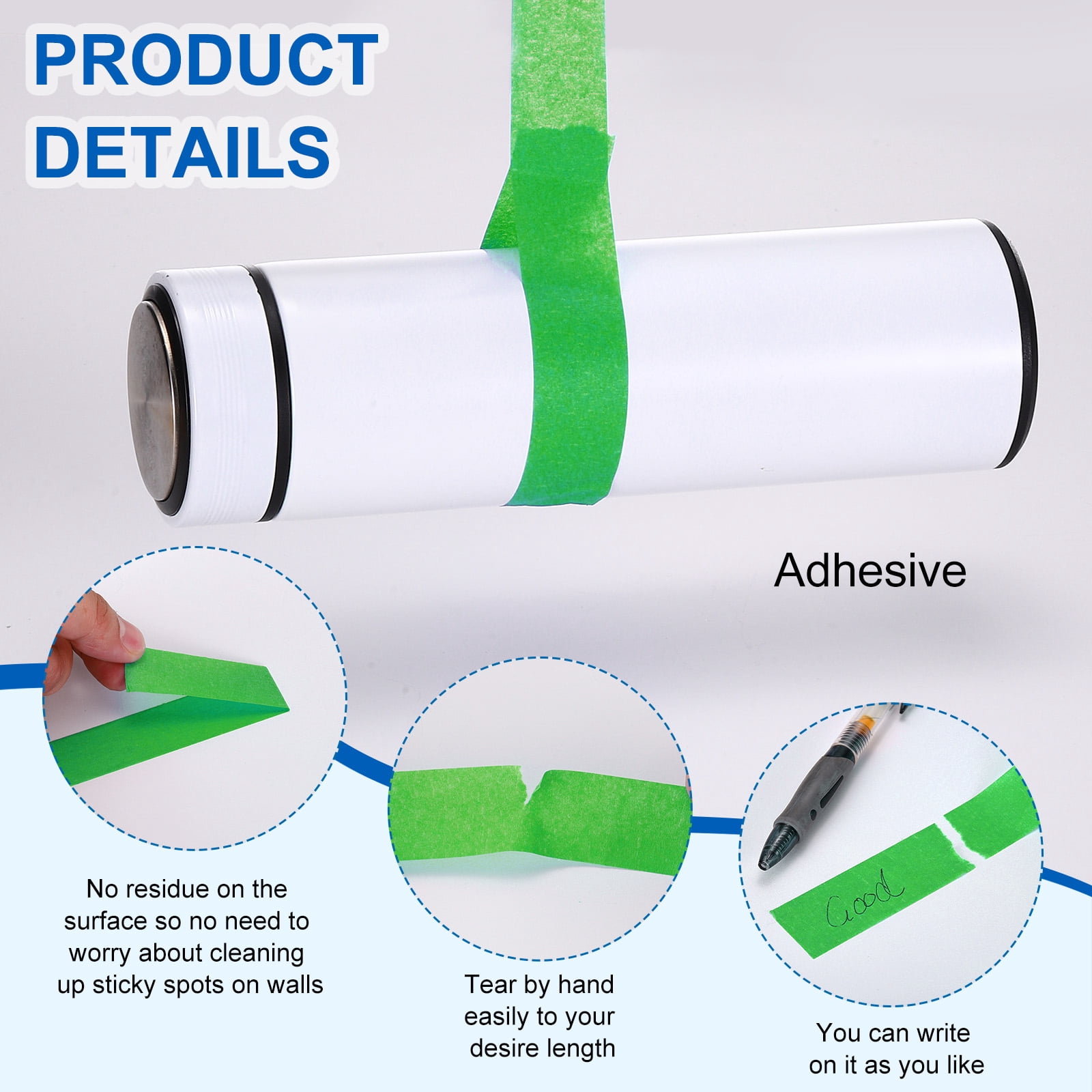 Uxcell Painters Tape, High Temperature Resistant Paint Masking Tape Adhesive for Wall Painting Craft Arts Decoration Drafting Green 1.97 Inch x 55 Yards