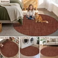 thumbnail image 6 of Round Area Rug 3ft, Dark Brown Non-slip Area Rugs for Living Room/Bedroom/Bathroom/Kitchen, Vintage Country Monochrome Chocolate Color Washable Throw Floor Mat Indoor Outdoor Entrance Doormat, 6 of 9