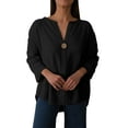 thumbnail image 1 of Vestidos Casuales Para Mujer, Blusas De Mujer De Moda Blusa informal de verano con botones, escote en V y mangas 3/4 para mujer, 1 of 9